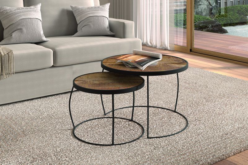 Rousseau - Table basse Lars - Coloris Chêne - 70x48x70cm