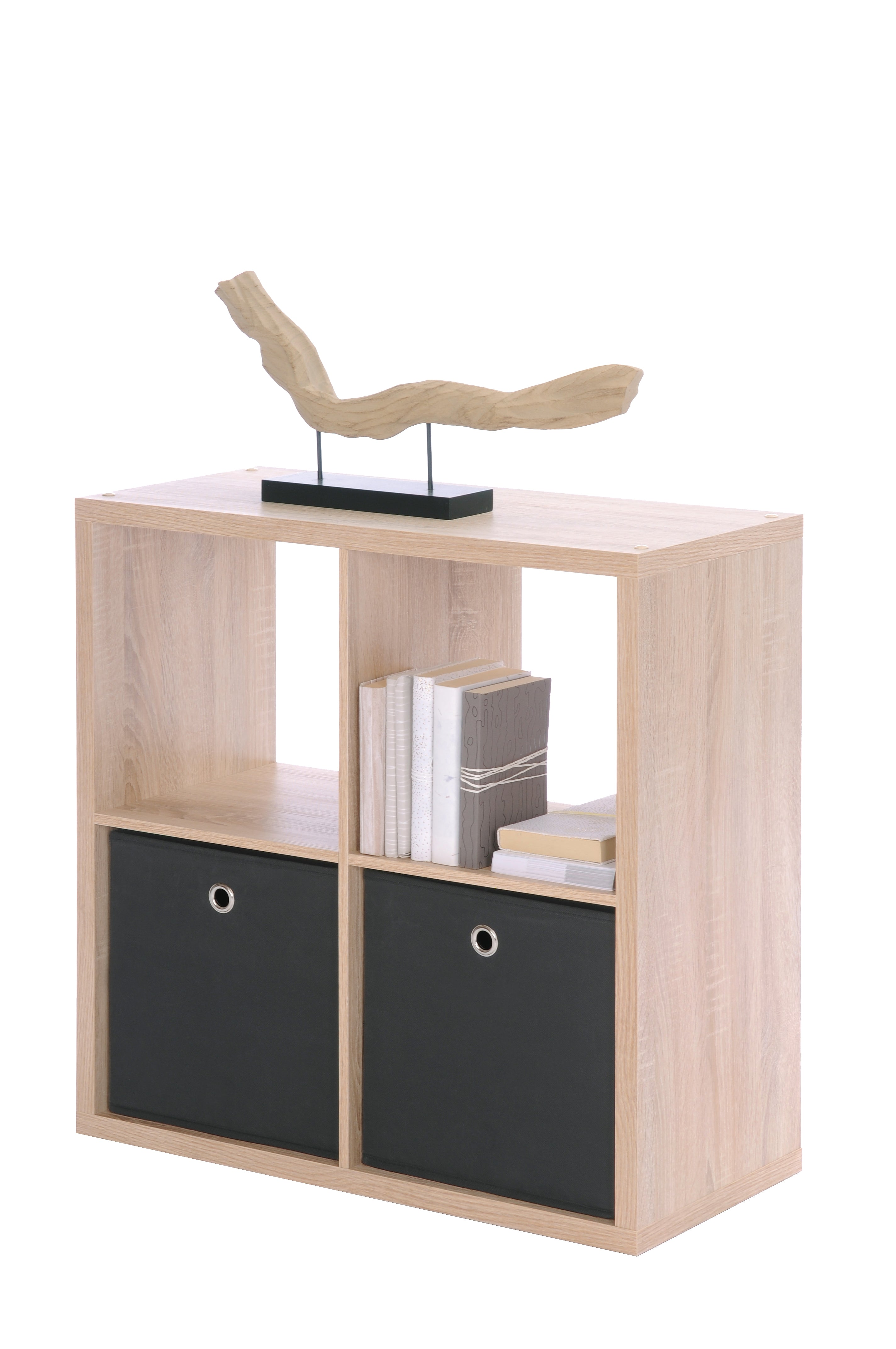 Image of Room divider Kolom - Lichte Eik - 4 opbergvakken - 155x156x33cm. Knap meubel met 4 opbergvakken <br>Hangen, stapelen Alles kan <br>Ontdek ook de andere mogelijkh...
