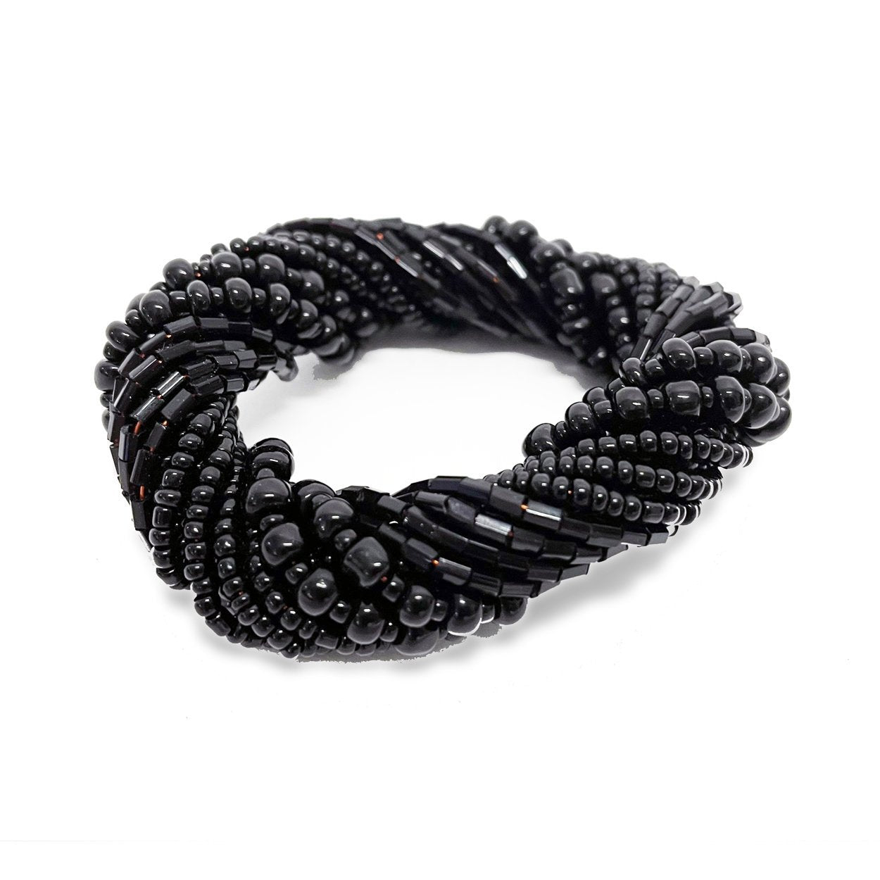 BB - Servietring Beaded  - Zwart - Set van 4