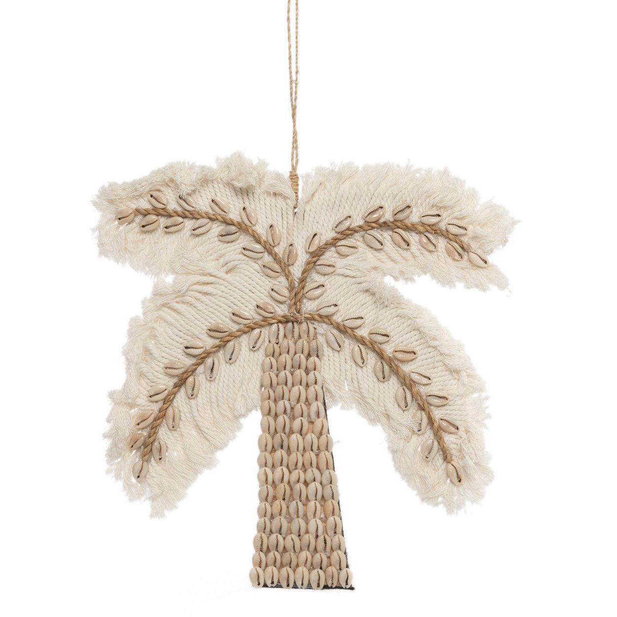BB - Decoratieve Katoenen Schelp Palmboom - Wit Natuurlook