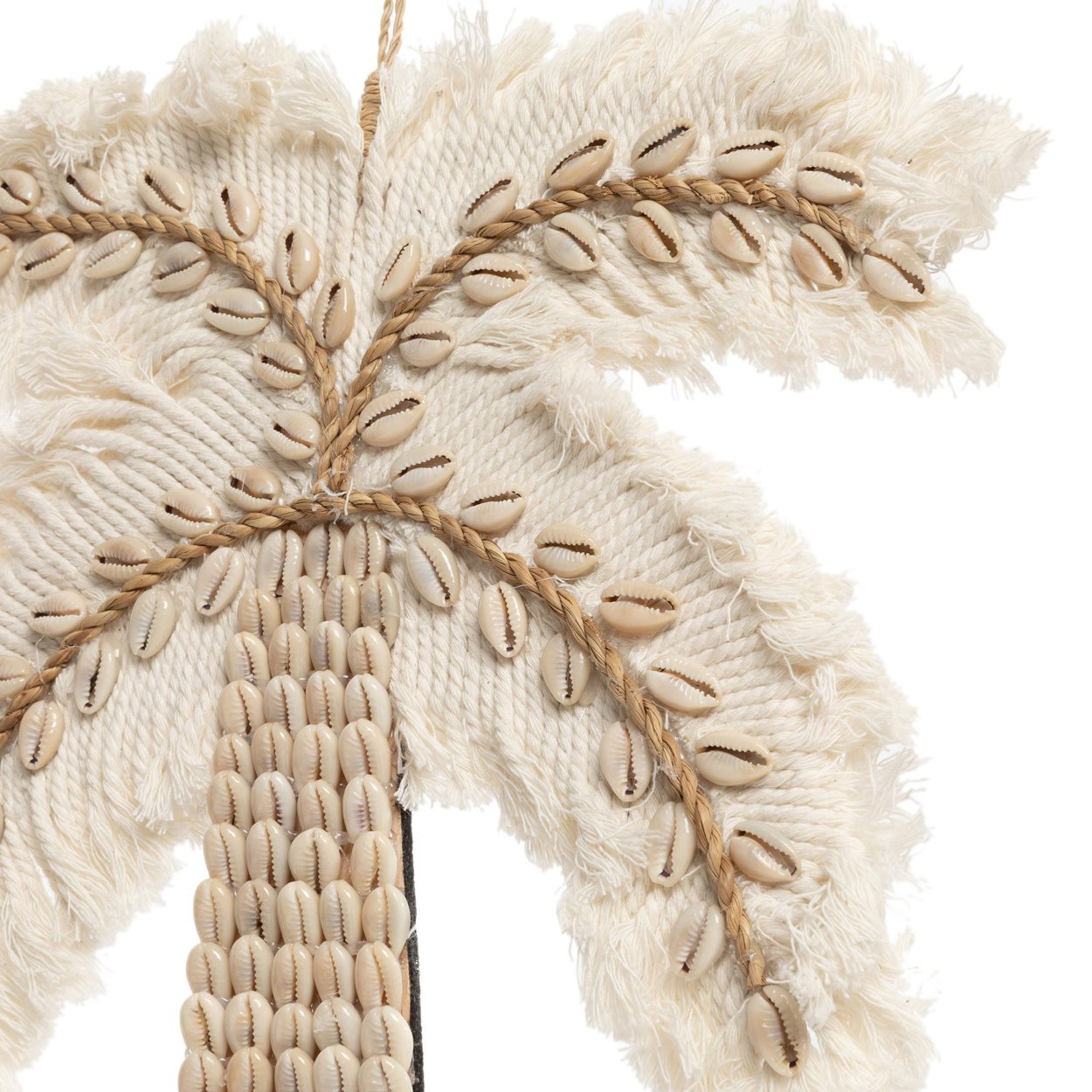 BB - Decoratieve Katoenen Schelp Palmboom - Wit Natuurlook