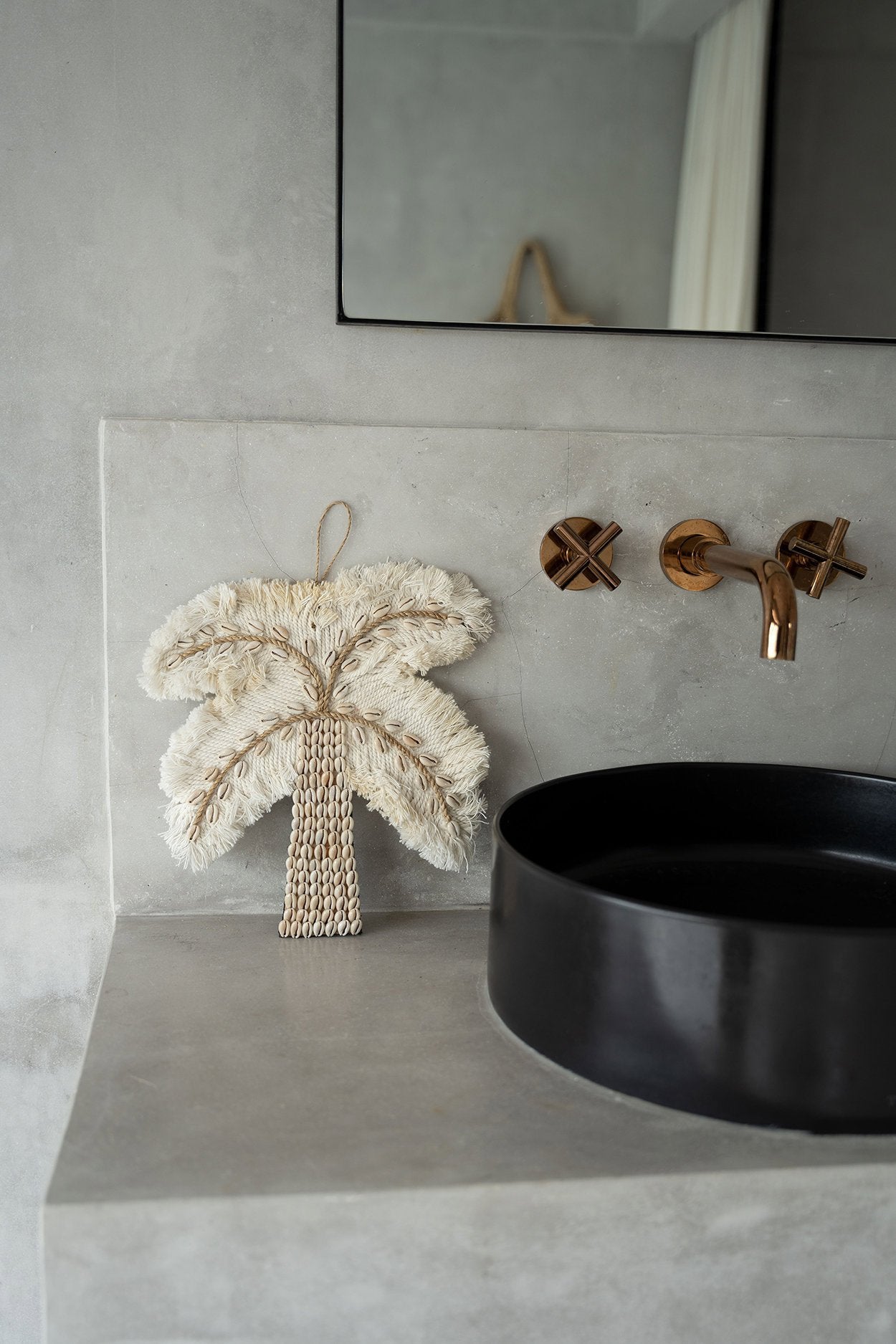BB - Decoratieve Katoenen Schelp Palmboom - Wit Natuurlook