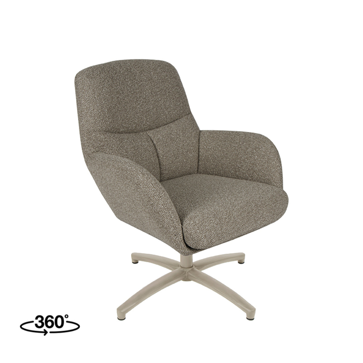 Label51 - Fauteuil pivotant Chill Zone - Bouclé - Champignon - 68 x 73 x 90 cm