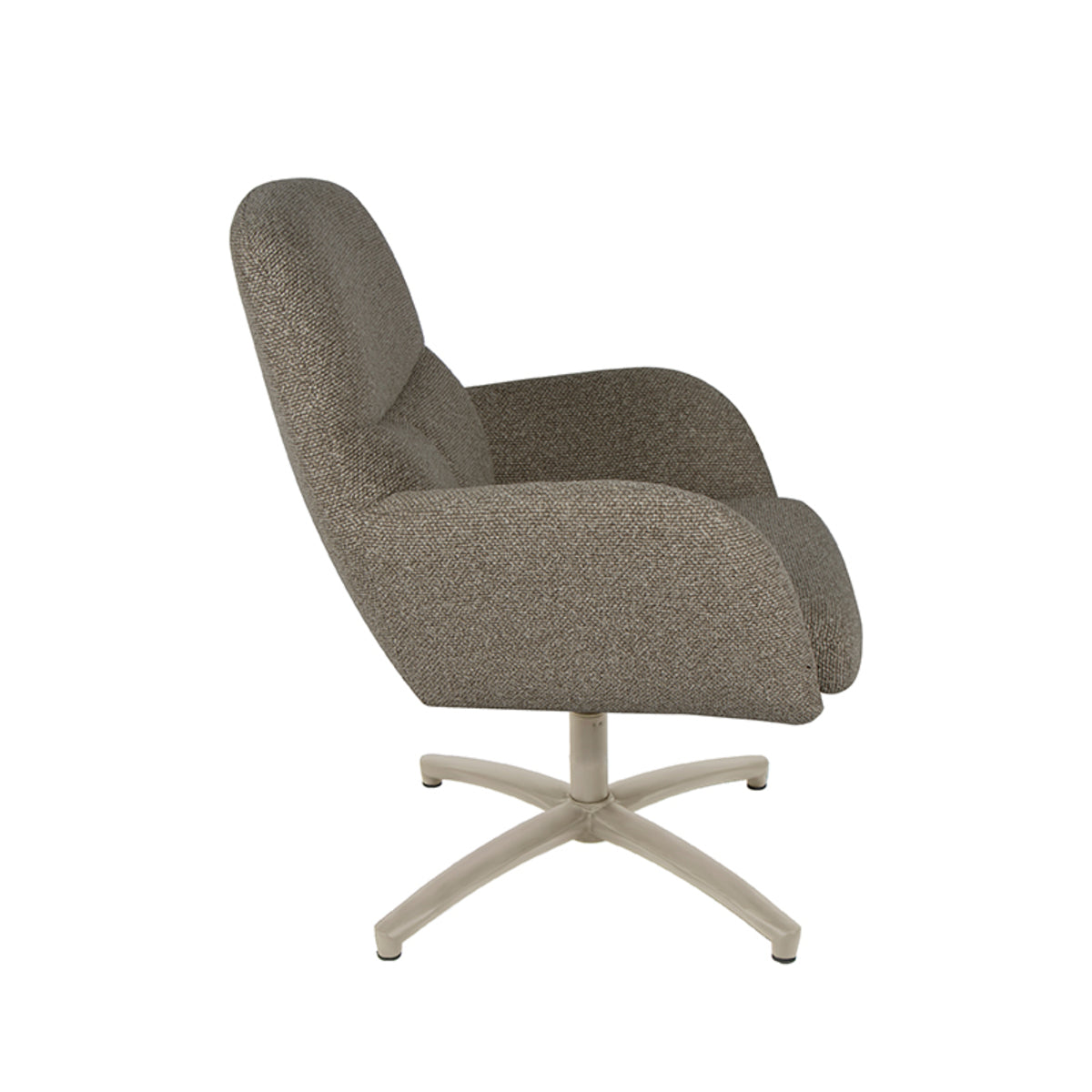 Label51 - Draaifauteuil Chill Zone - Bouclé - Mushroom - 68 x 73 x 90 cm