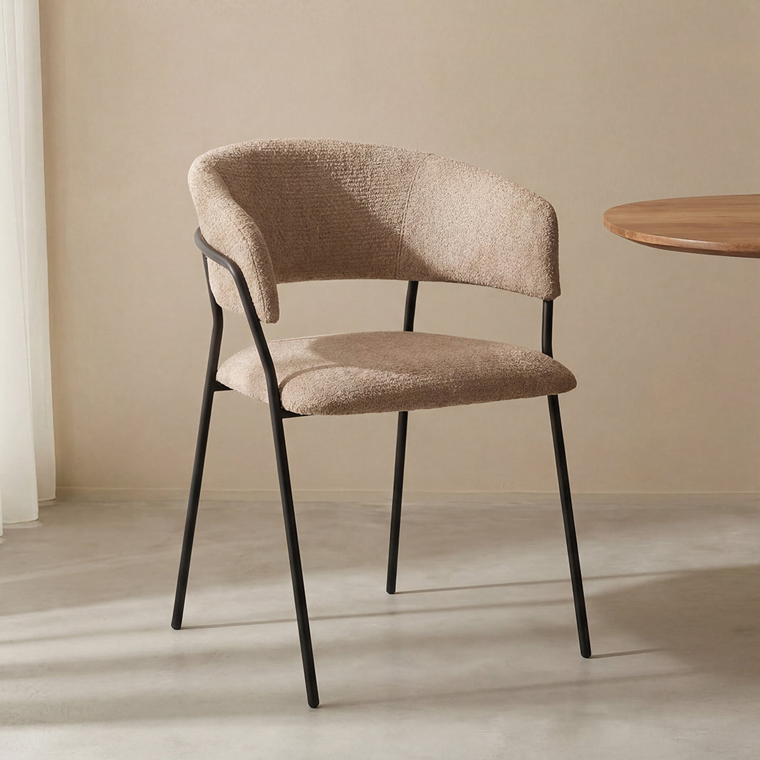 Label51 - Chaise de salle à manger Luuk - Tissu - Argile - 58 x 45 x 80 cm