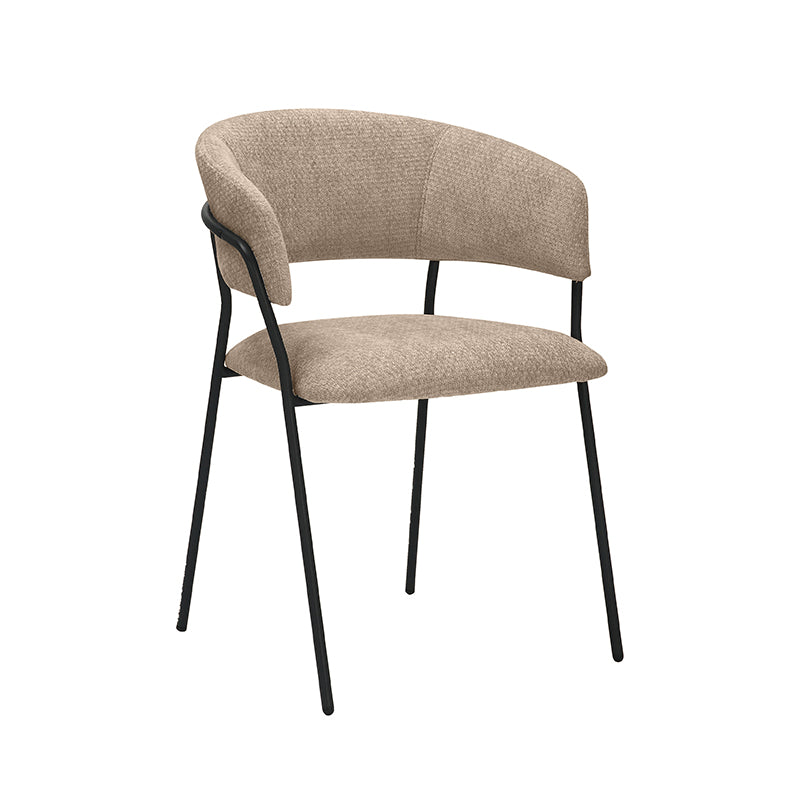 Label51 - Chaise de salle à manger Luuk - Tissu - Argile - 58 x 45 x 80 cm