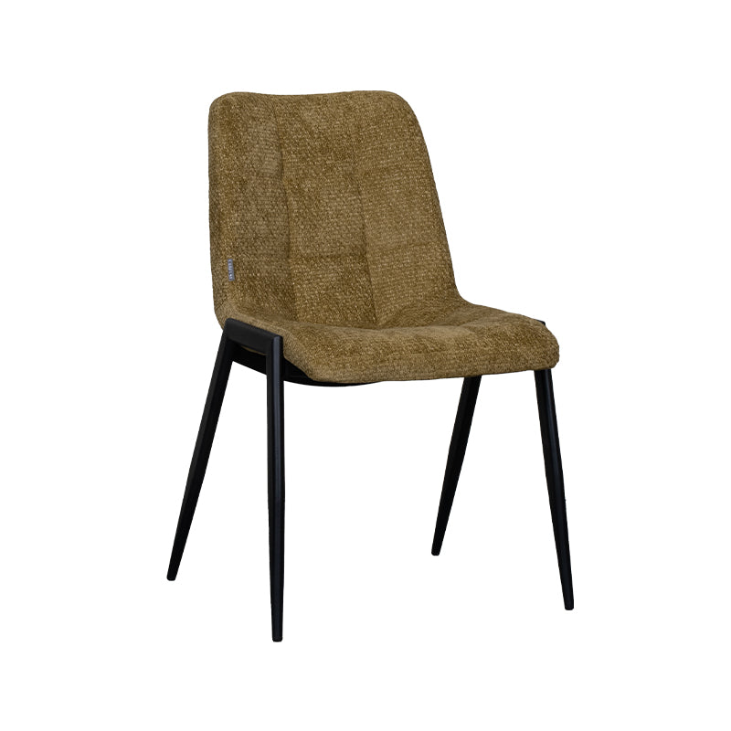 Label51 - Eetkamerstoel Noor - Stof - Mosterd - 51 x 41 x 84 cm