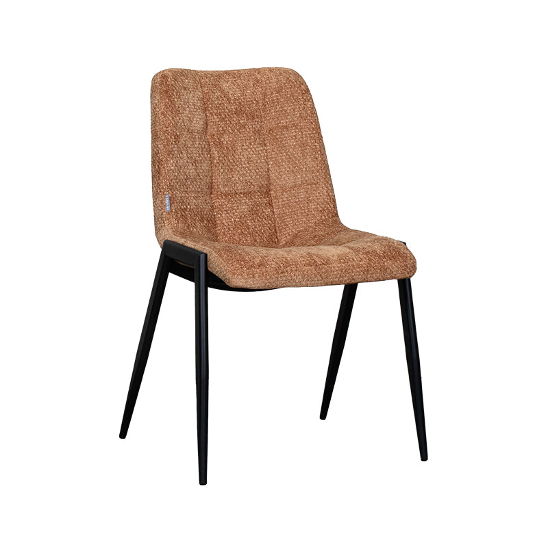 Label51 - Chaise de salle à manger Noor - Tissu - Cognac - 51 x 41 x 84 cm