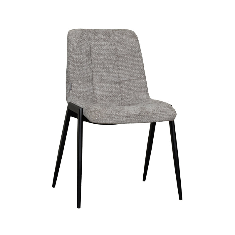 Label51 - Eetkamerstoel Noor - Stof - Steengrijs - 51 x 41 x 84 cm