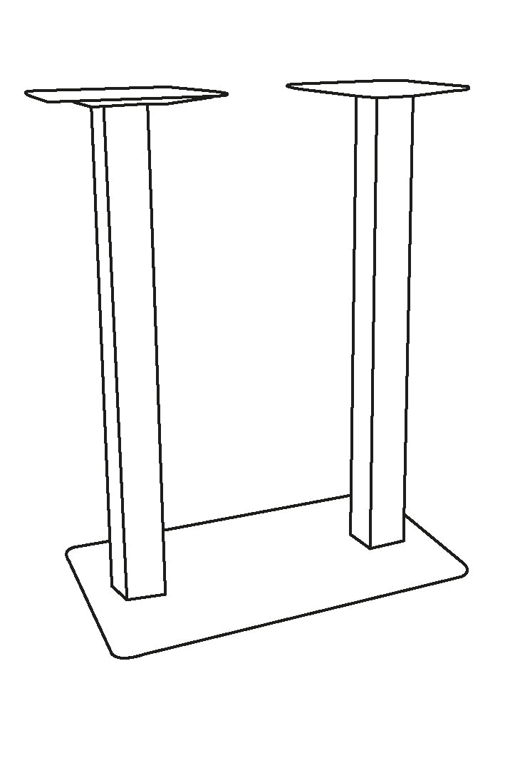 LABEL51 Pied de table de bar Double - Noir - Métal - Double - 92 cm