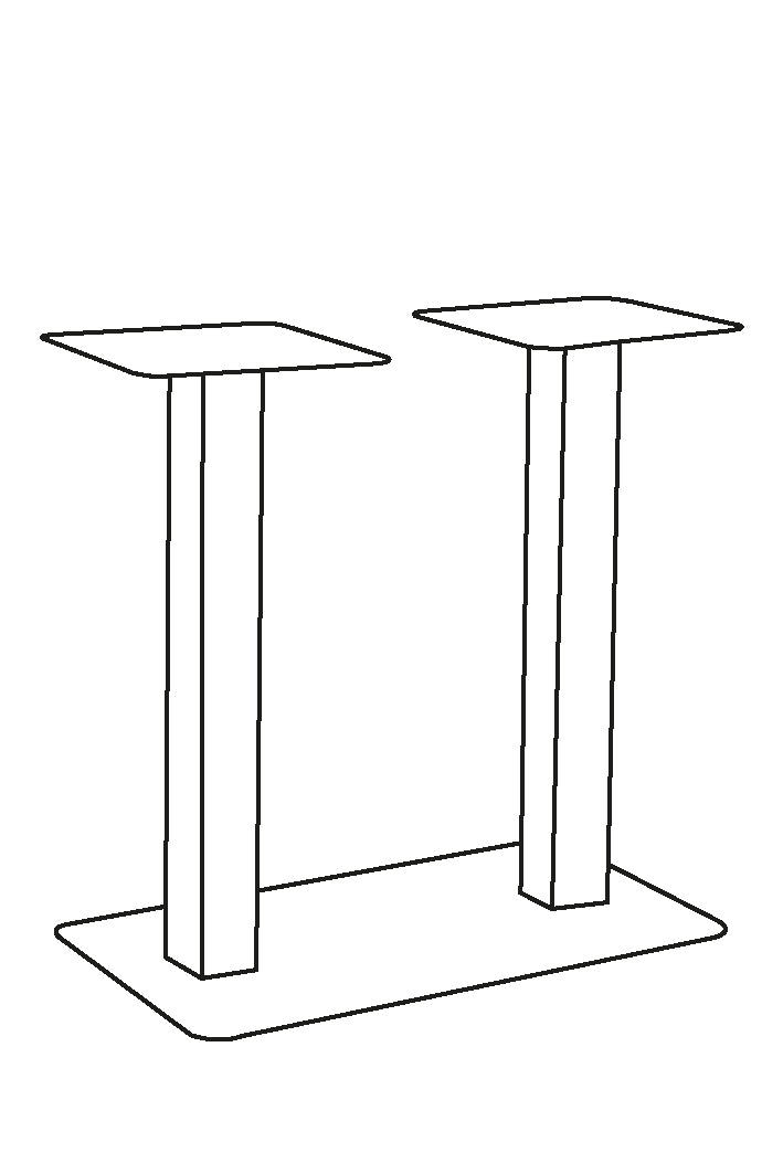 LABEL51 Eetkamertafel Tafelpoot Dubbel - Zwart - Metaal - Dubbel - 71 cm
