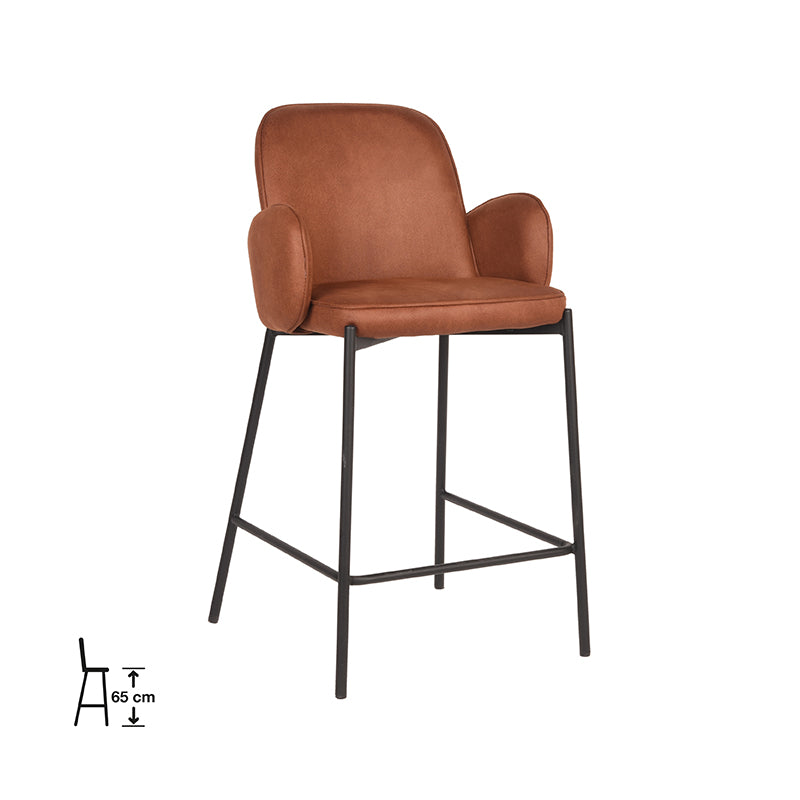 Label51 - Barkruk Jari - Microvezel - Cognac - 51 x 53 x 94 cm