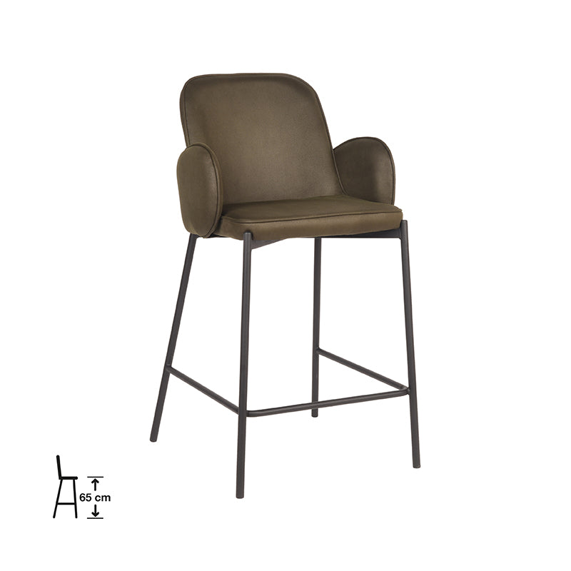 Label51 - Tabouret de bar Jari - Microfibre - 51 x 53 x 94 cm