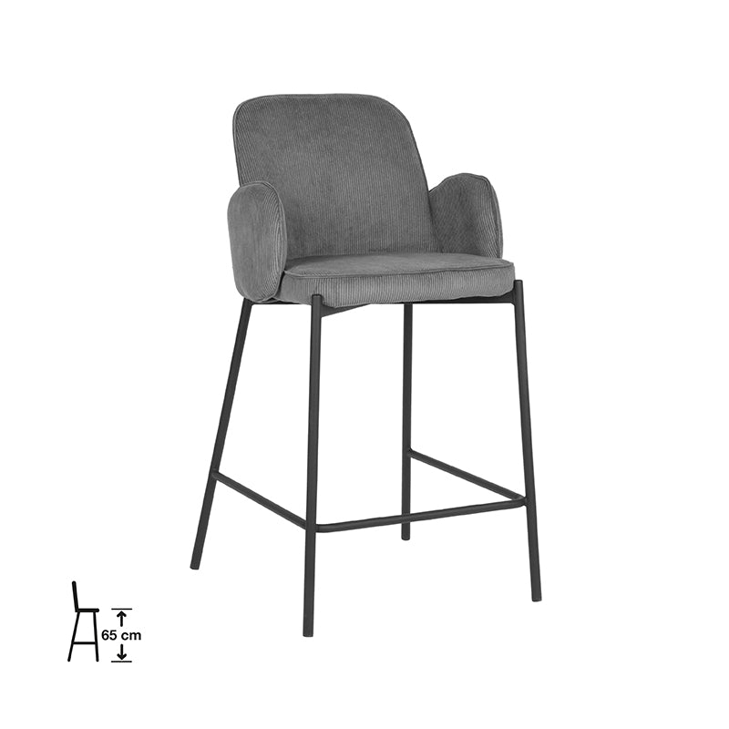 Label51 - Tabouret de bar Jari - Microfibre - 51 x 53 x 94 cm