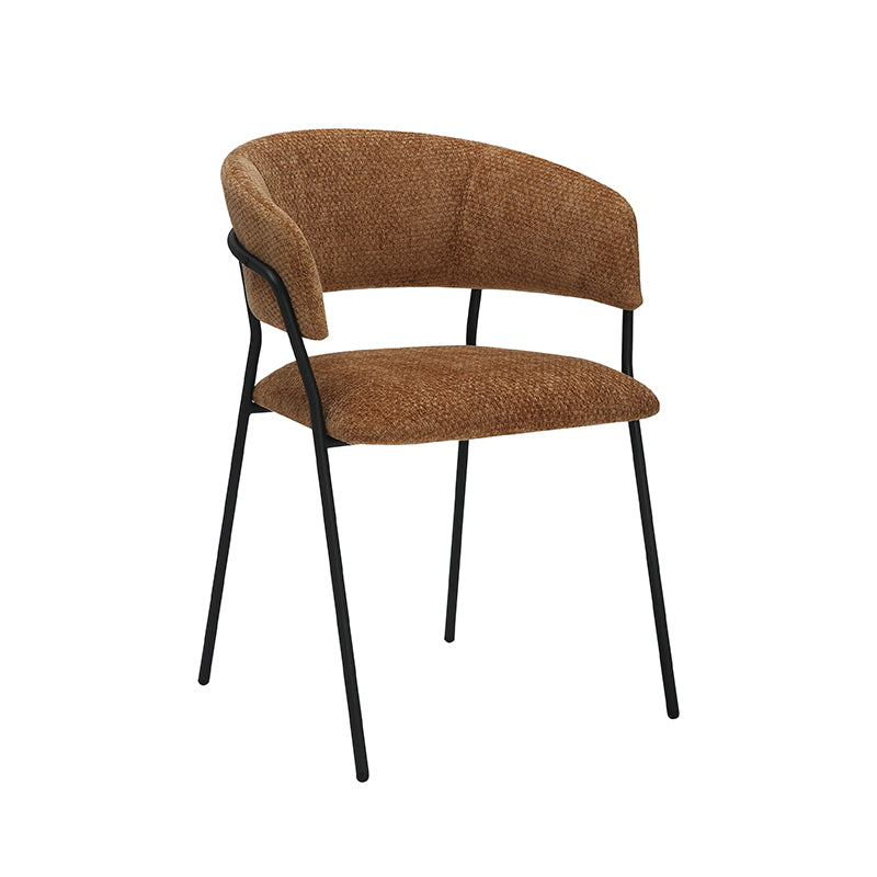 Label51 - Chaise de salle à manger Luuk - Tissu - Cognac - 58 x 45 x 80 cm