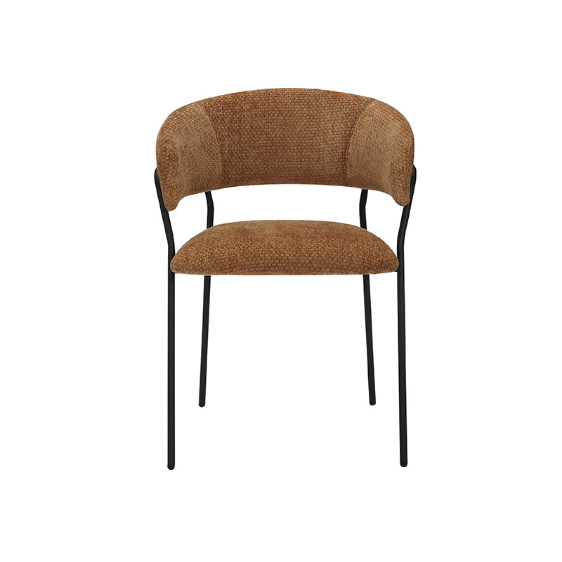 Label51 - Chaise de salle à manger Luuk - Tissu - Cognac - 58 x 45 x 80 cm