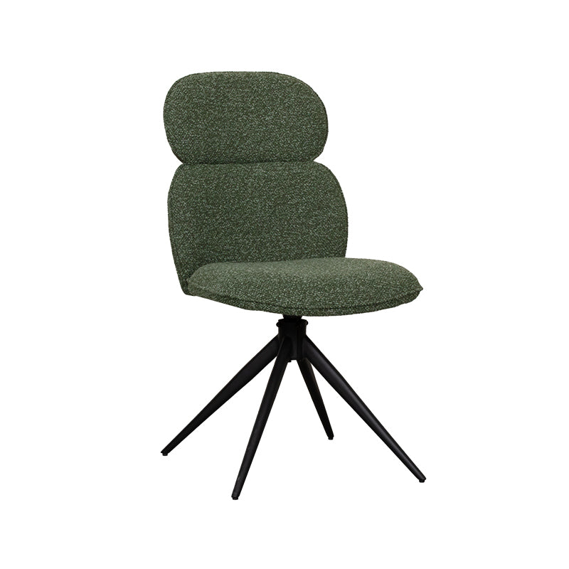 Label51 - Chaise de salle à manger Finn - Bouclé - Vert forêt - 49 x 62 x 91 cm