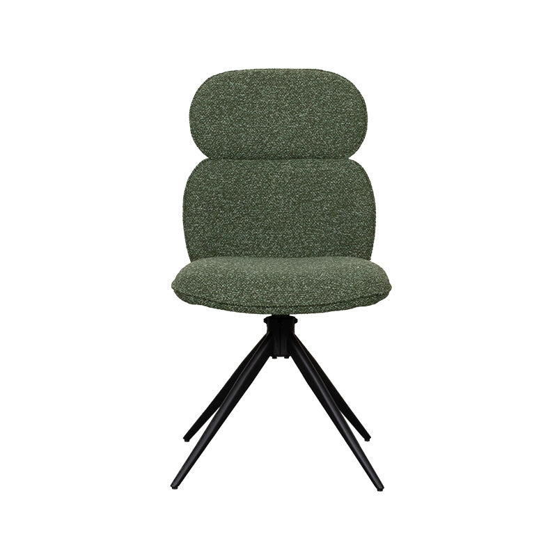 Label51 - Chaise de salle à manger Finn - Bouclé - Vert forêt - 49 x 62 x 91 cm