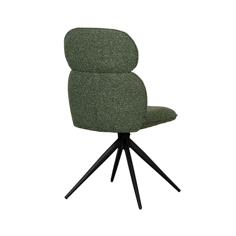 Label51 - Chaise de salle à manger Finn - Bouclé - Vert forêt - 49 x 62 x 91 cm