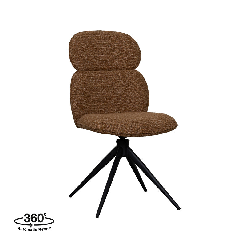 Label51 - Chaise de salle à manger Finn - Bouclette - Corail - 49 x 62 x 91 cm