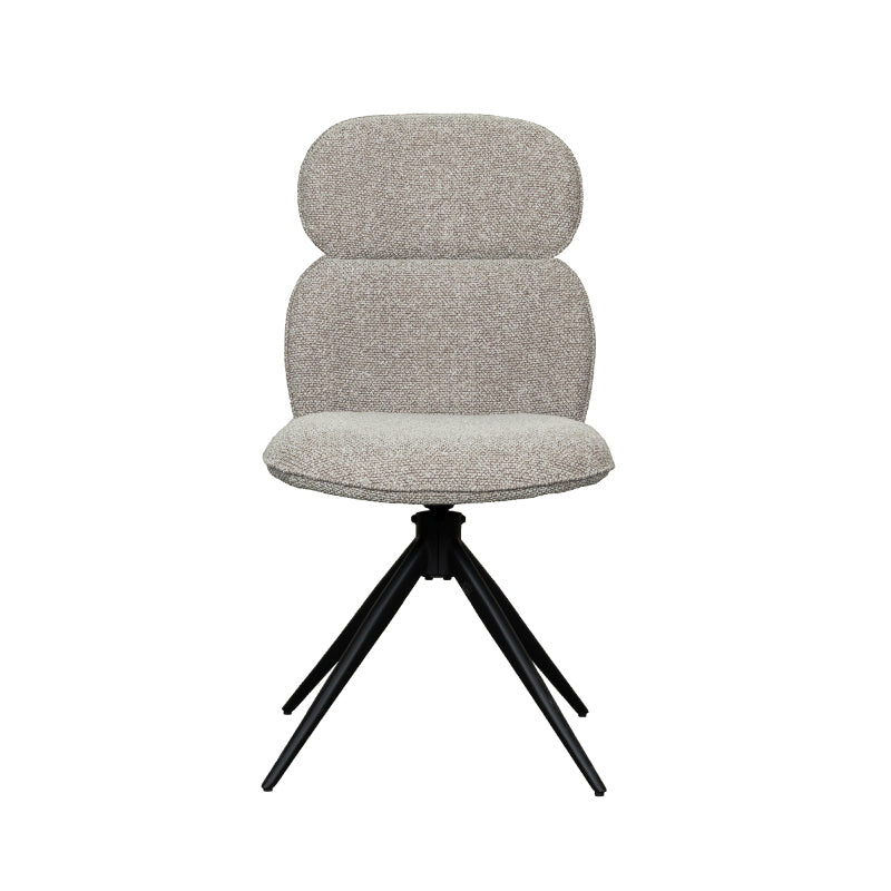 Label51 - Eetkamerstoel Finn - Bouclé - Mushroom - 49 x 62 x 91 cm