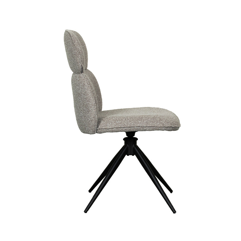 Label51 - Eetkamerstoel Finn - Bouclé - Mushroom - 49 x 62 x 91 cm