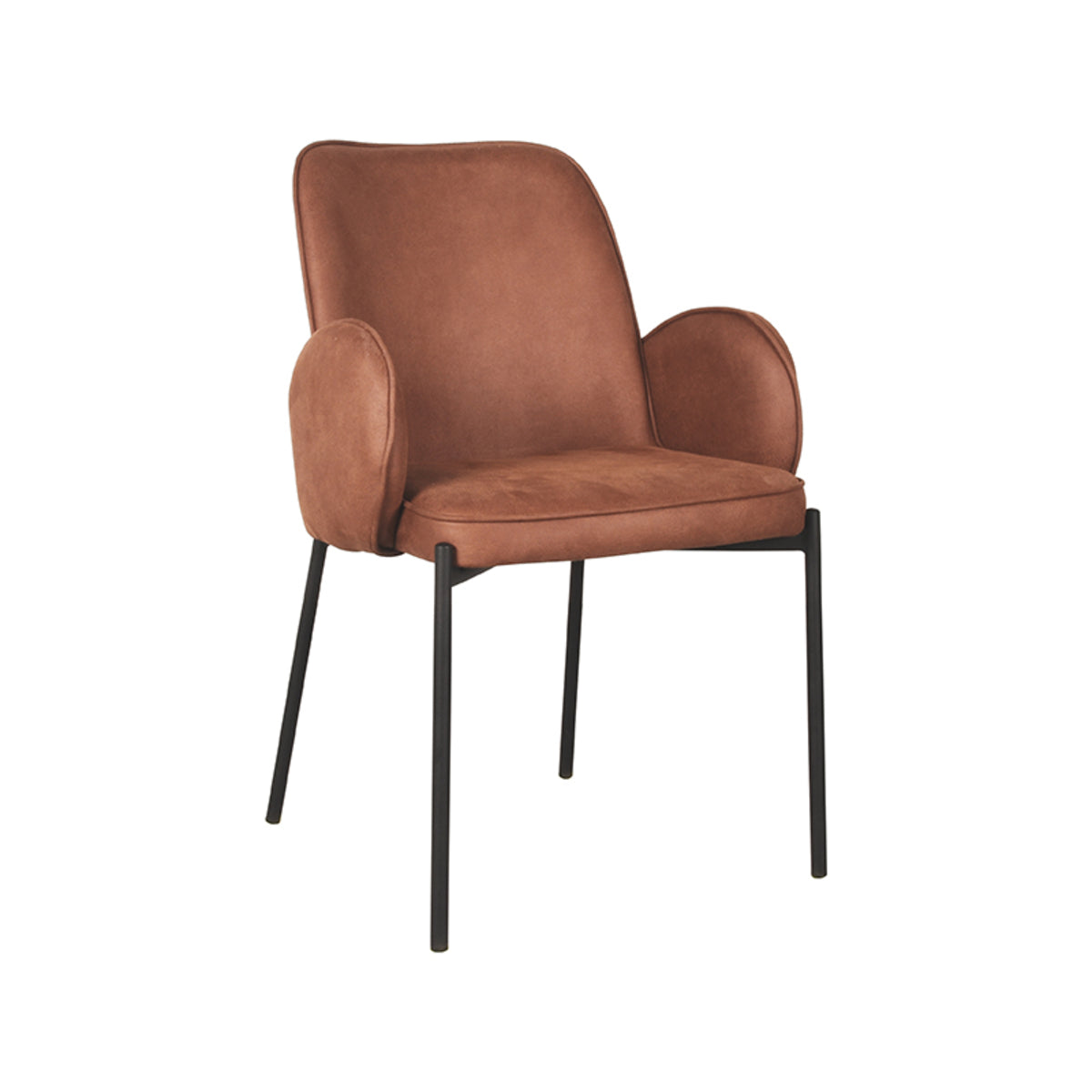 Label51 - Eetkamerstoel Jari - Microvezel - Cognac - 55 x 60 x 86 cm