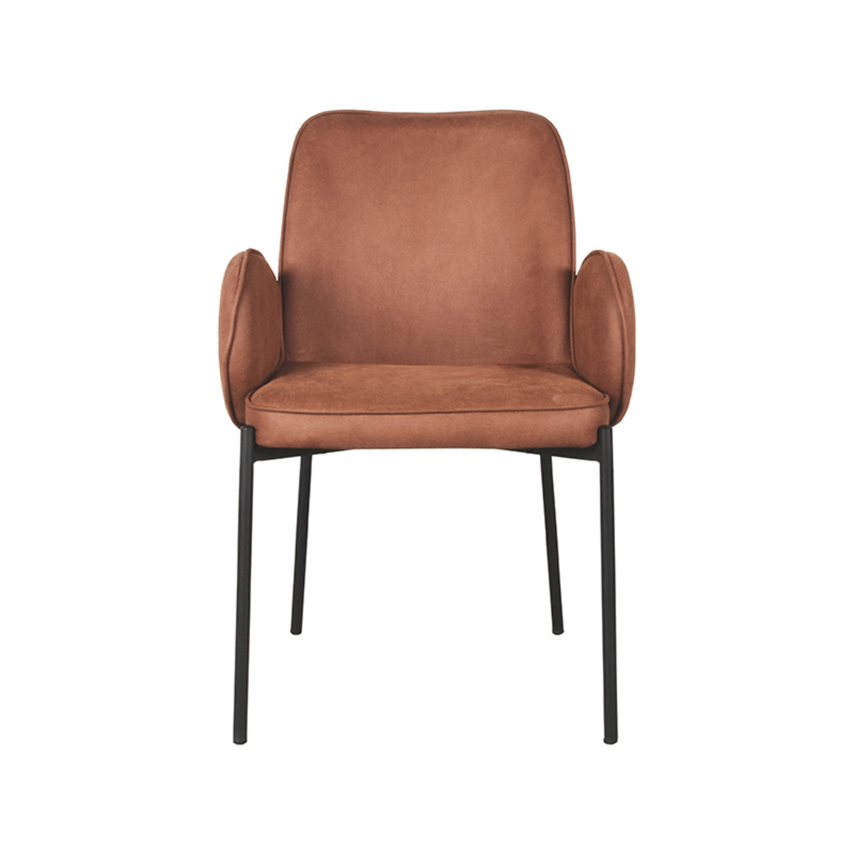 Label51 - Eetkamerstoel Jari - Microvezel - Cognac - 55 x 60 x 86 cm