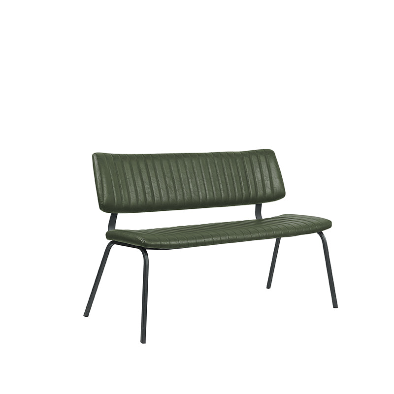 Label51 - Banc de salle à manger Gusto - Similicuir - Vert chasseur - 120 x 63 x 81 cm