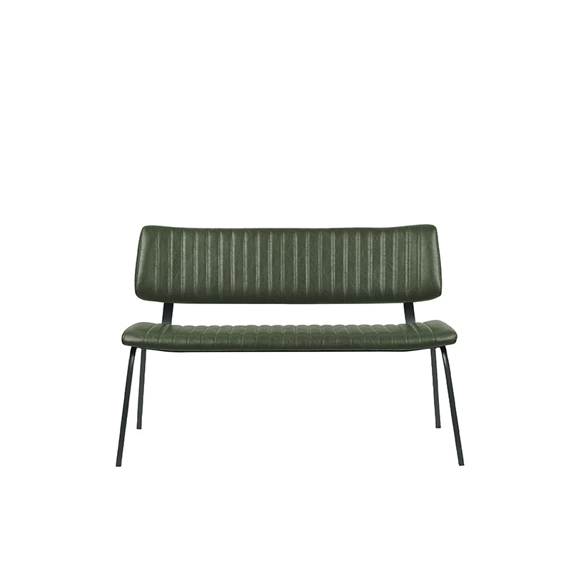 Label51 - Banc de salle à manger Gusto - Similicuir - Vert chasseur - 120 x 63 x 81 cm