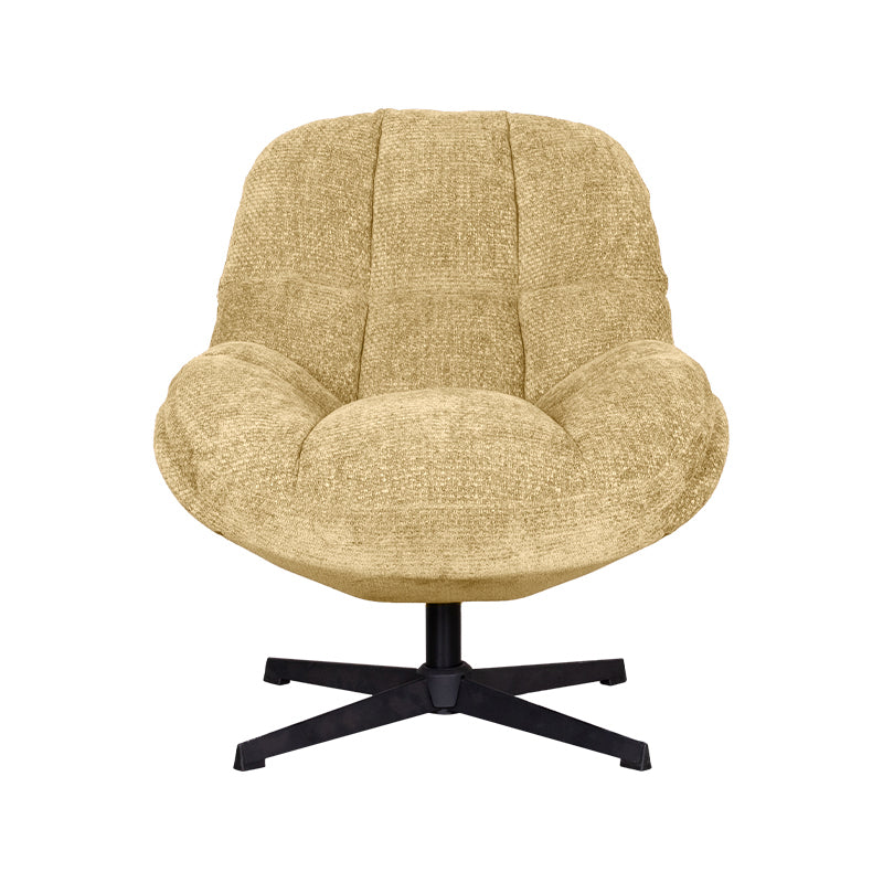 Label51 - Draaifauteuil Huxley - Stof - Messing - 76 x 86 x 92 cm
