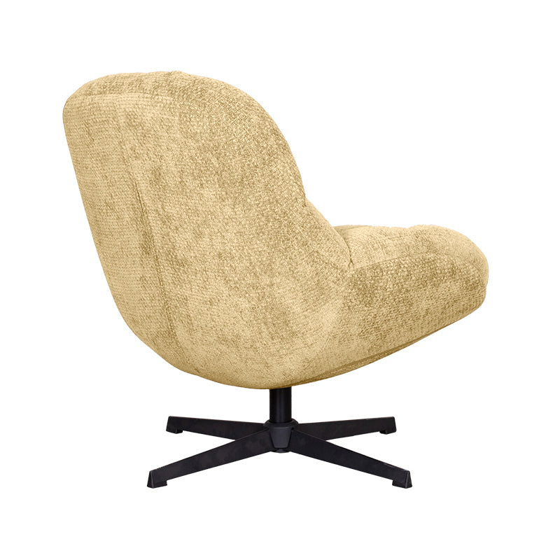 Label51 - Draaifauteuil Huxley - Stof - Messing - 76 x 86 x 92 cm