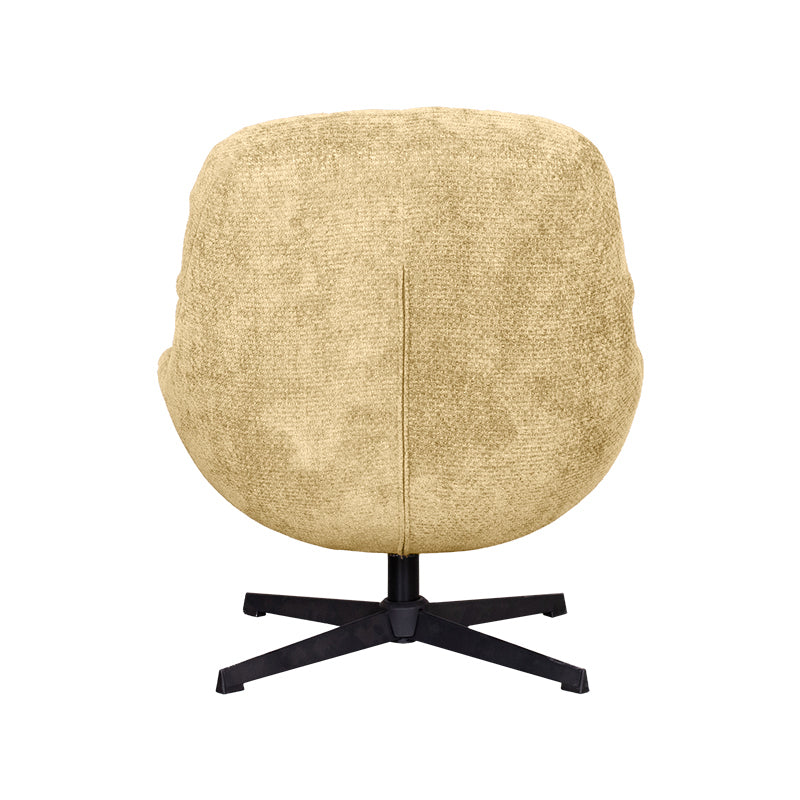 Label51 - Draaifauteuil Huxley - Stof - Messing - 76 x 86 x 92 cm