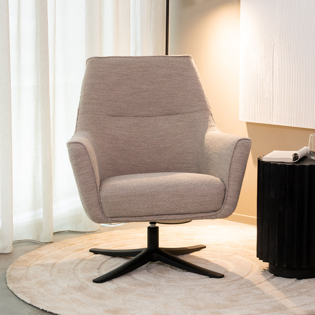 LABEL51  - Fauteuil Tod - Naturel - Boucle - 90x50x42 cm