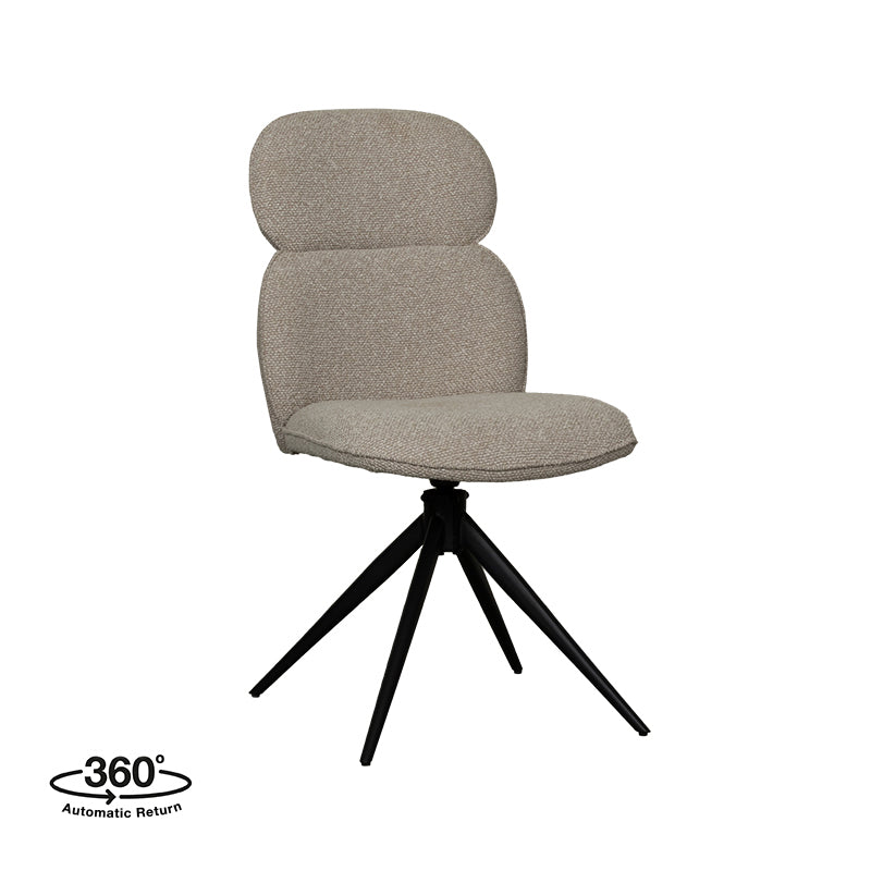 Label51 - Chaise de salle à manger Finn - Bouclette - Naturel - 49 x 62 x 91 cm