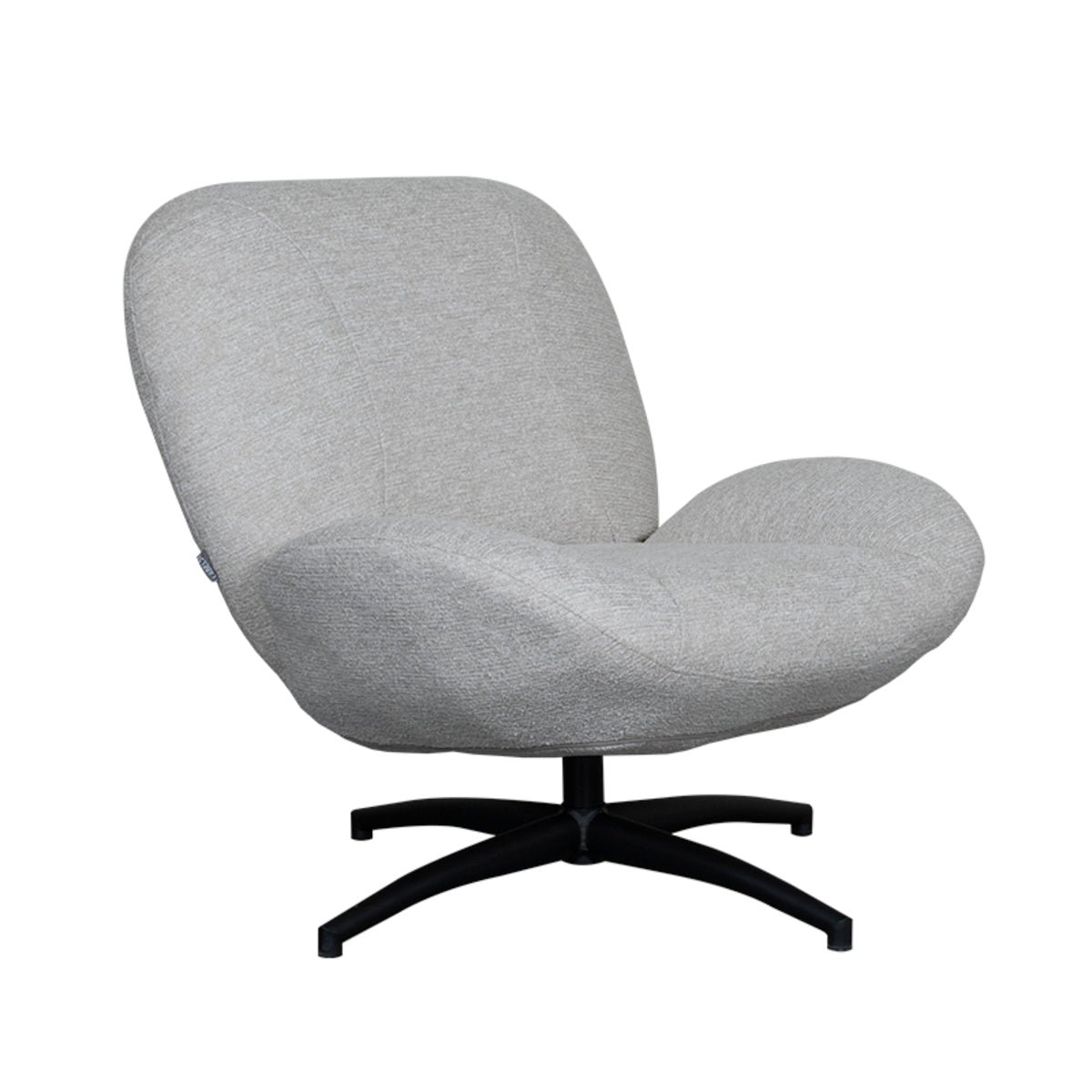Label51 - Fauteuil pivotant Clayton - Tissu - Naturel - 82 x 89 x 91 cm