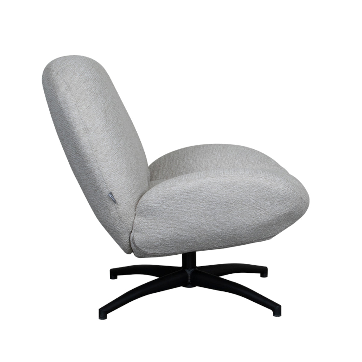 Label51 - Fauteuil pivotant Clayton - Tissu - Naturel - 82 x 89 x 91 cm