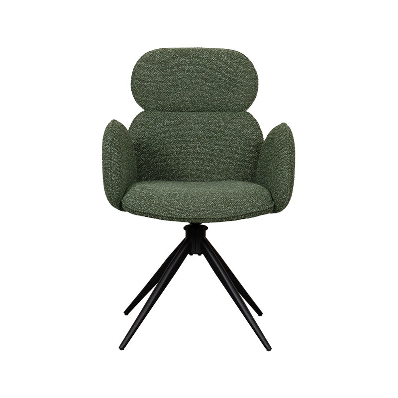 Label51 - Eetkamerstoel Vidar - Bouclé - Bosgroen - 58 x 62 x 91 cm