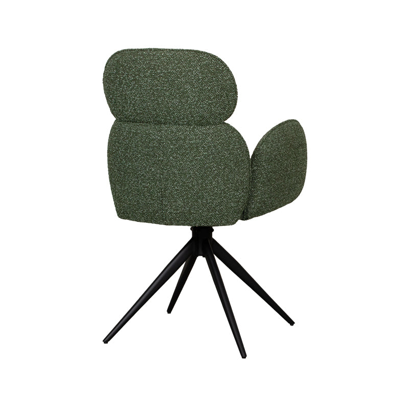 Label51 - Eetkamerstoel Vidar - Bouclé - Bosgroen - 58 x 62 x 91 cm