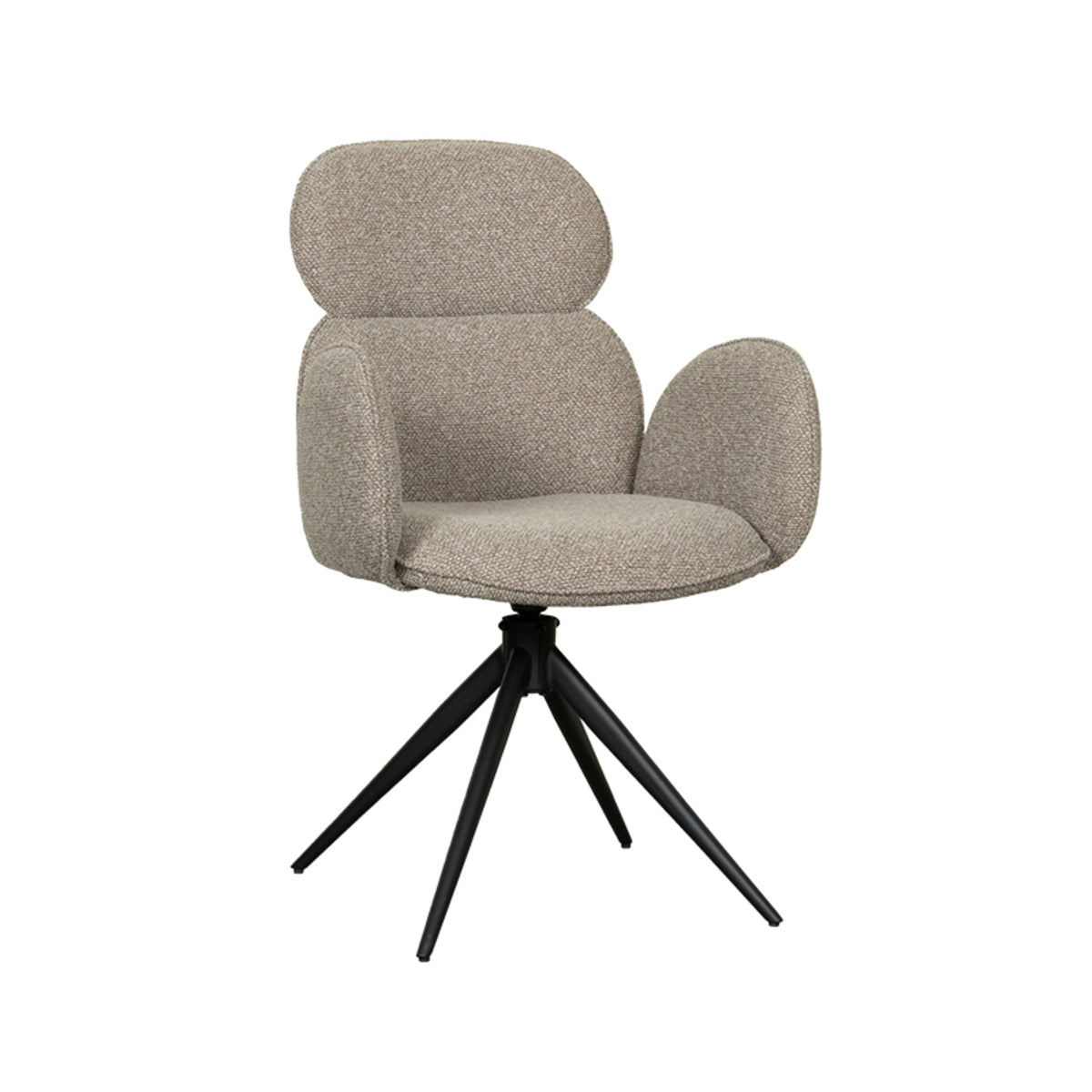Label51 - Eetkamerstoel Vidar - Bouclé - Naturel - 58 x 62 x 91 cm