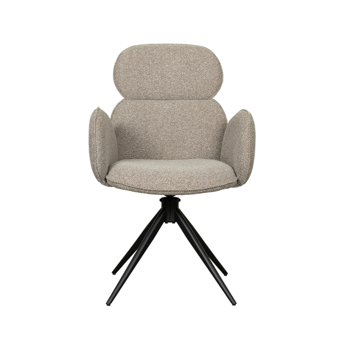 Label51 - Eetkamerstoel Vidar - Bouclé - Naturel - 58 x 62 x 91 cm