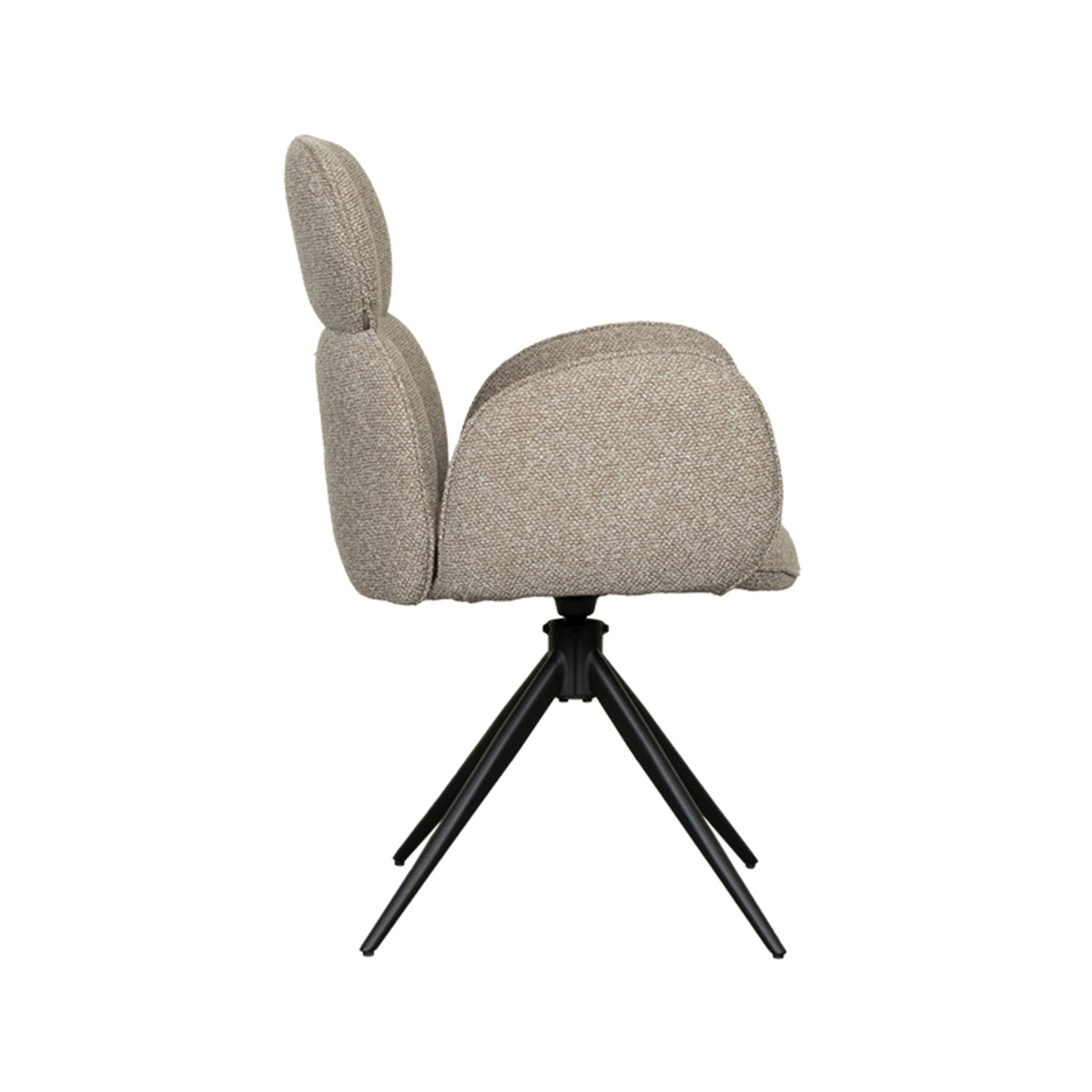Label51 - Eetkamerstoel Vidar - Bouclé - Naturel - 58 x 62 x 91 cm