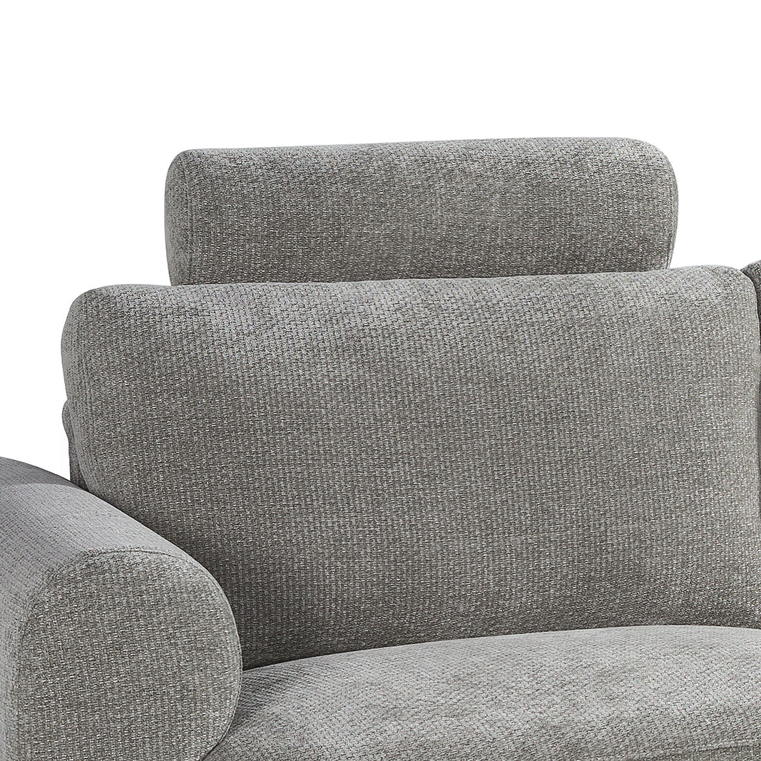 Label51 - Appui-tête canapé Milano - Tissu - Gris pierre - 62 x 49 x 14 cm