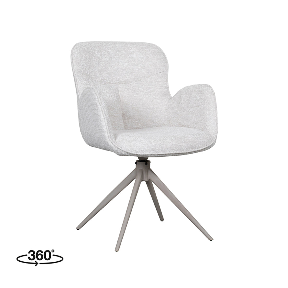 Label51 - Chaise de salle à manger Lasse - Tissu - Naturel - 60 x 65 x 90 cm