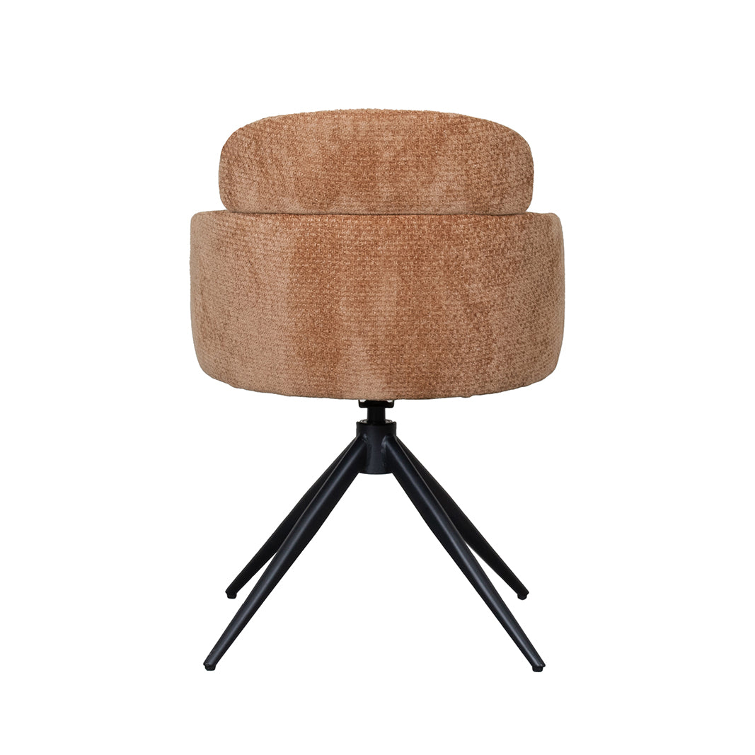 Label51 - Chaise de salle à manger Levi - Tissu - Cognac - 56 x 60 x 80 cm