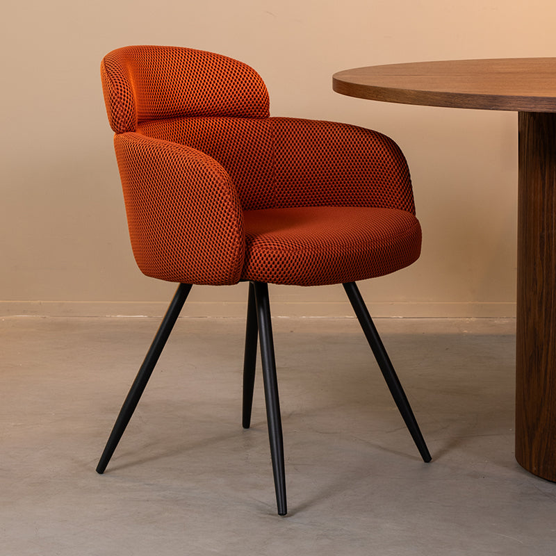 Label51 - Chaise de salle à manger Dinner - Tissu - Rouille - 56 x 60 x 80 cm