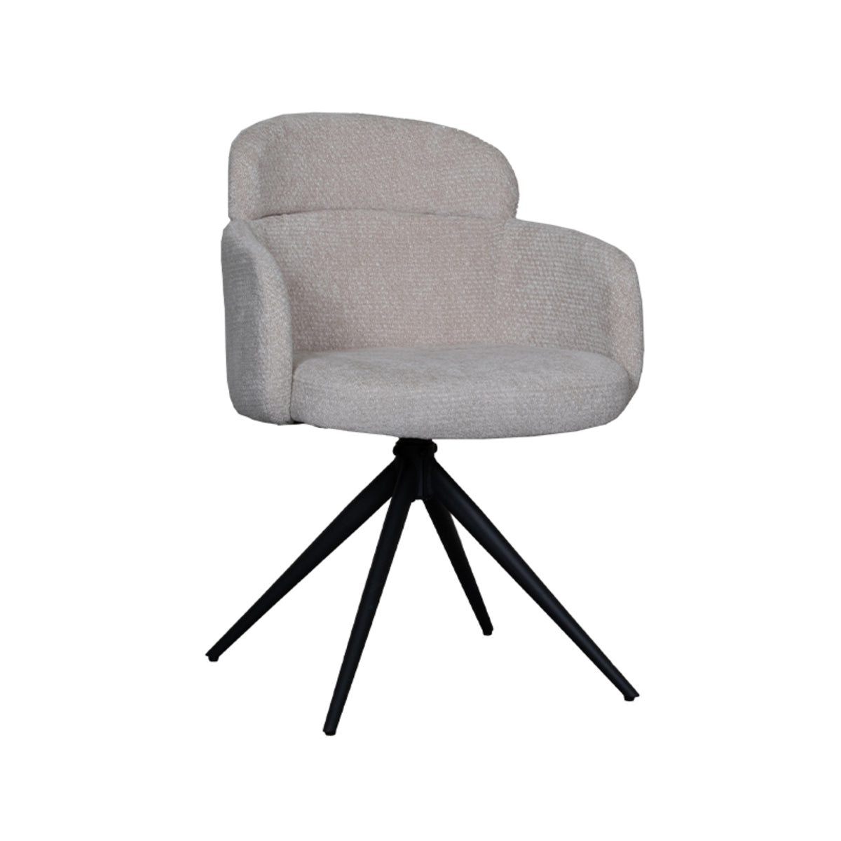 Label51 - Eetkamerstoel Levi - Stof - Naturel - 56 x 60 x 80 cm
