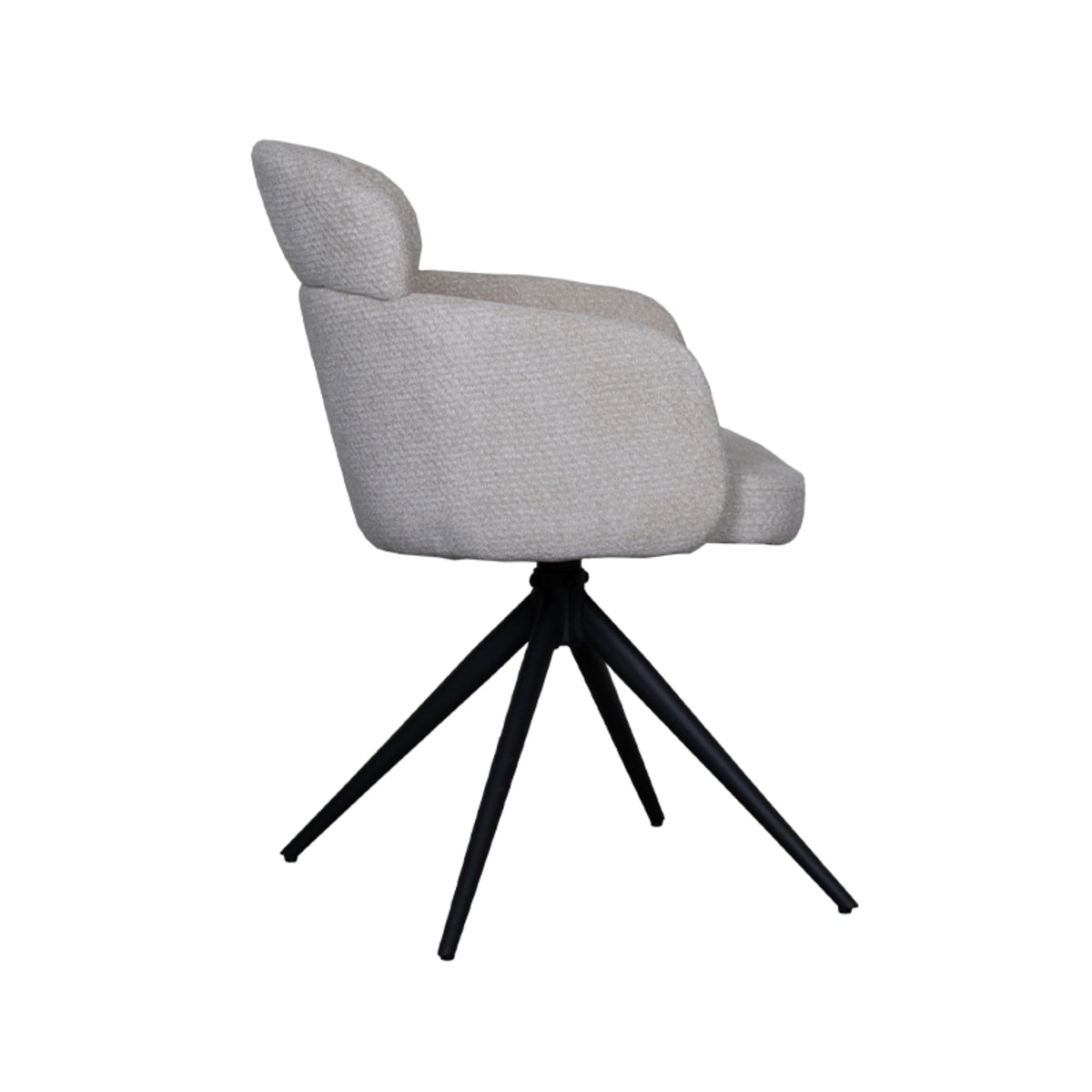 Label51 - Eetkamerstoel Levi - Stof - Naturel - 56 x 60 x 80 cm