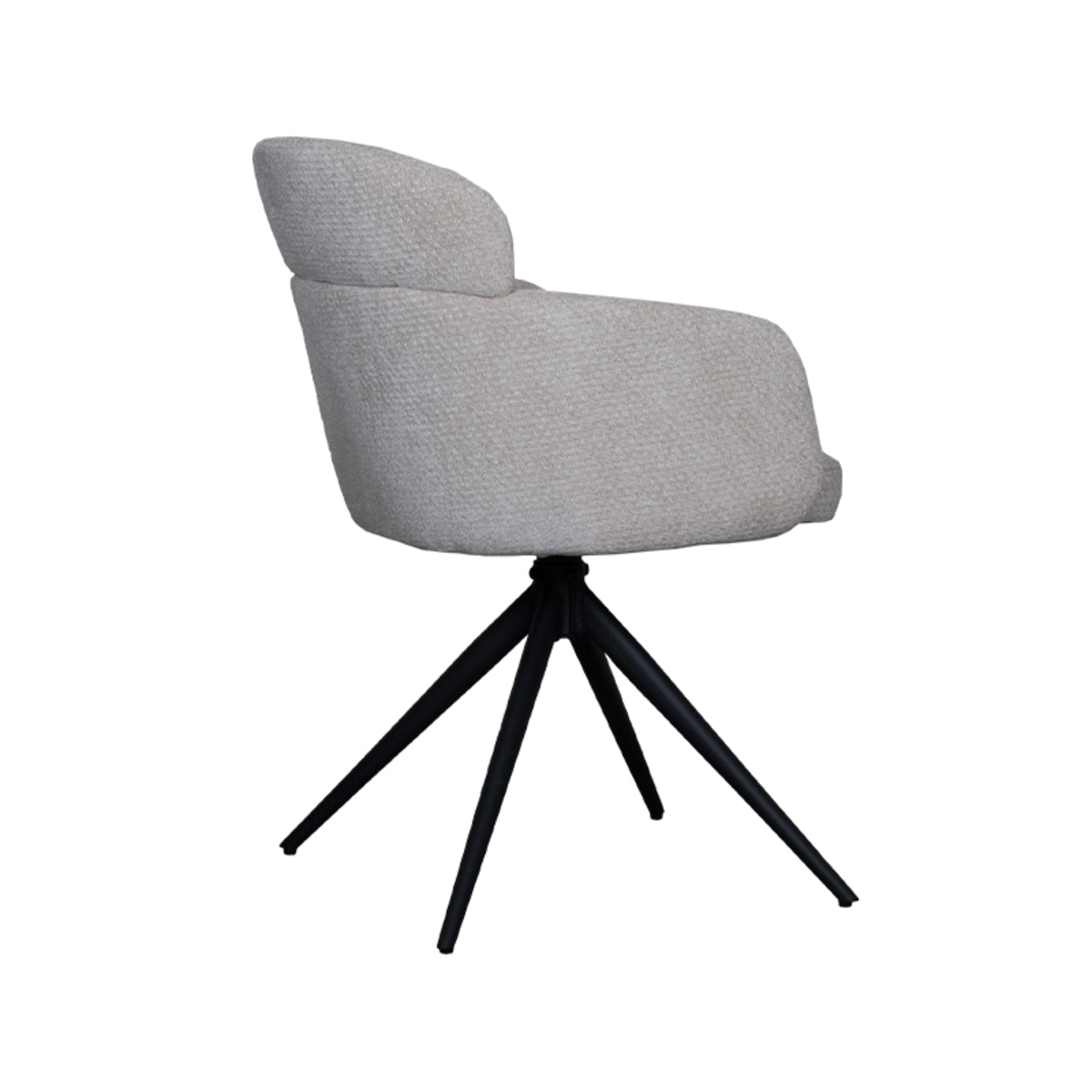 Label51 - Eetkamerstoel Levi - Stof - Naturel - 56 x 60 x 80 cm