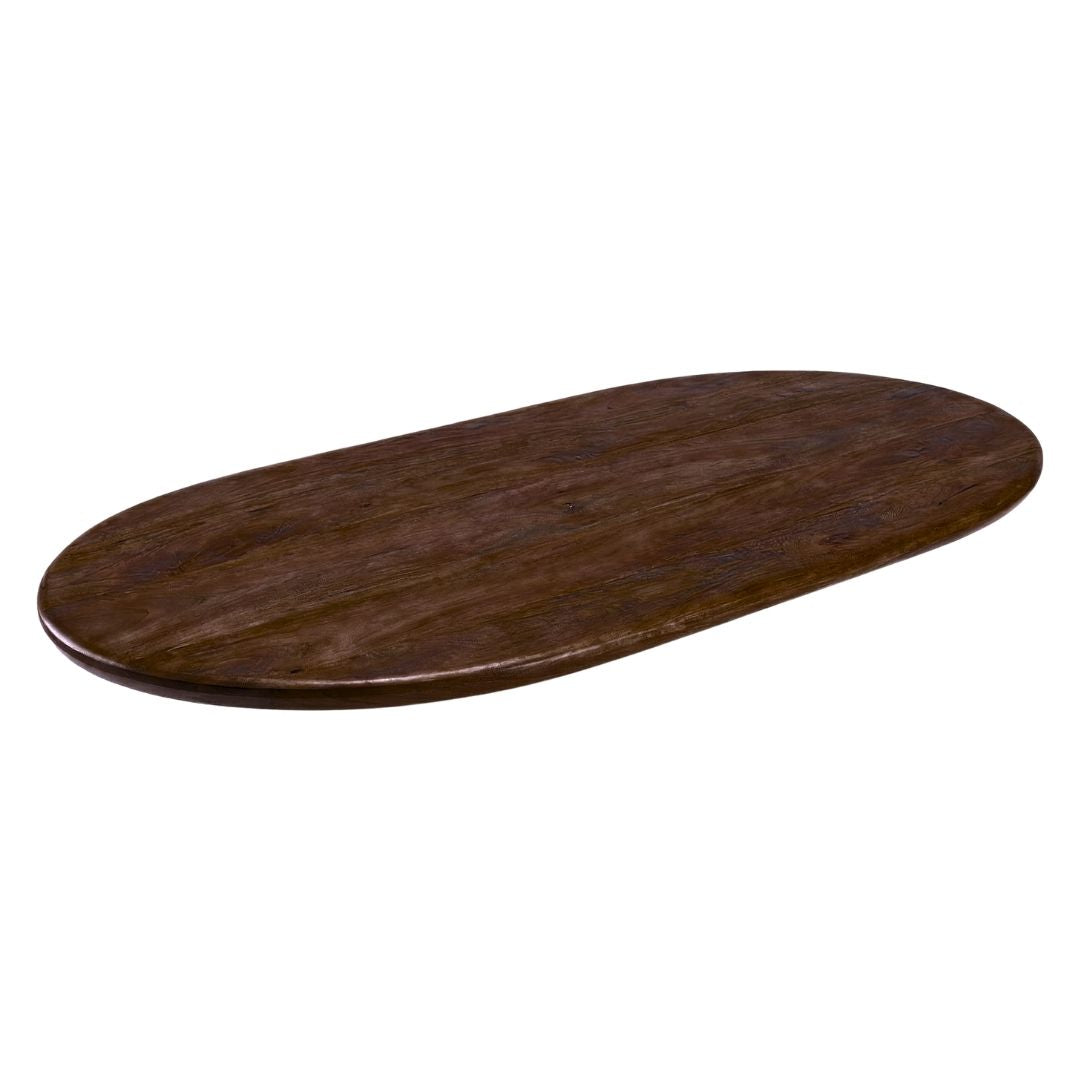 Label51 - Tafelblad Halve Cirkel Ruwe Rand - Mangohout - Espresso - 240 x 100 cm